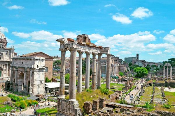 Image Of Roman Forum in Italy During Mid Noon