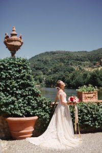 Image of a Bride Wedding Poses in a Garden