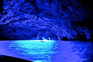 Inside Blue Grotto - nature landmark on south part of Malta island